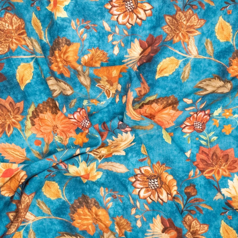 Teal Autumn Flowers