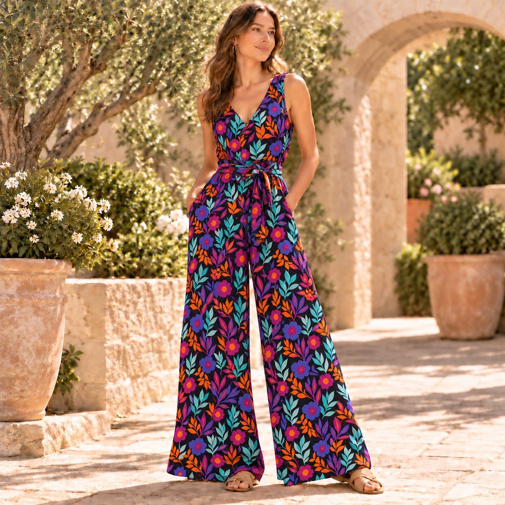 Petrol Black Floral
