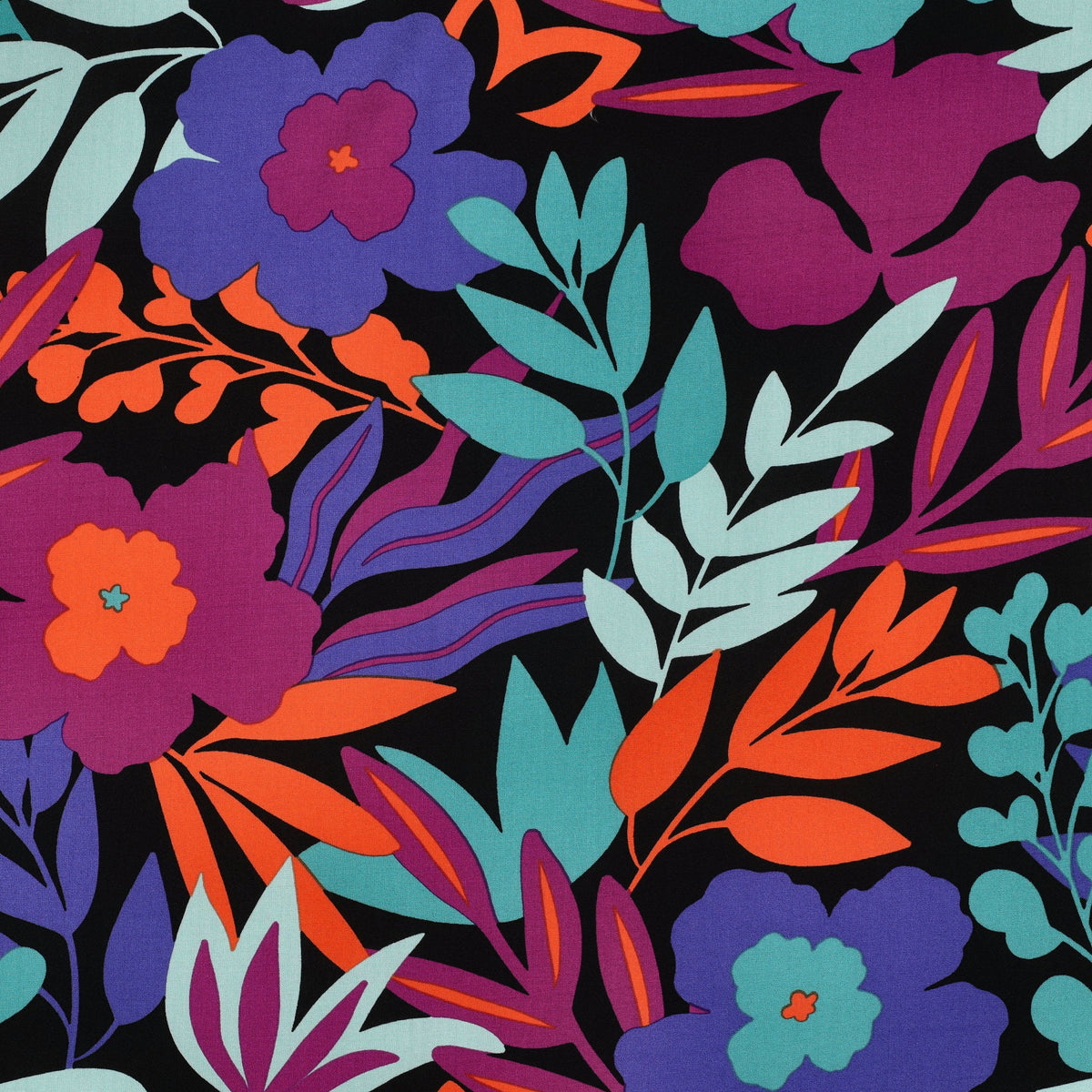 Petrol Black Floral