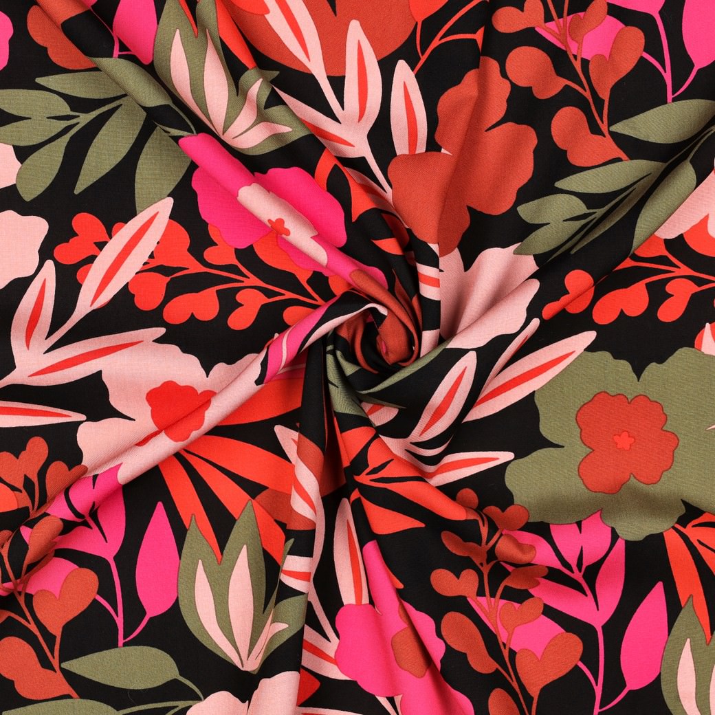 Pink Black Floral