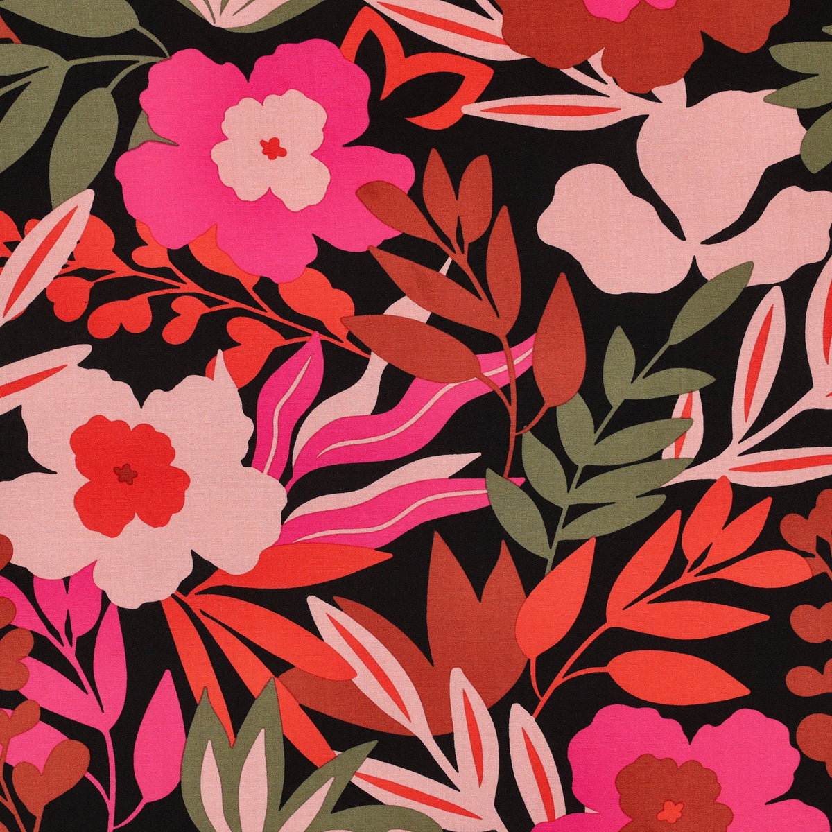 Pink Black Floral
