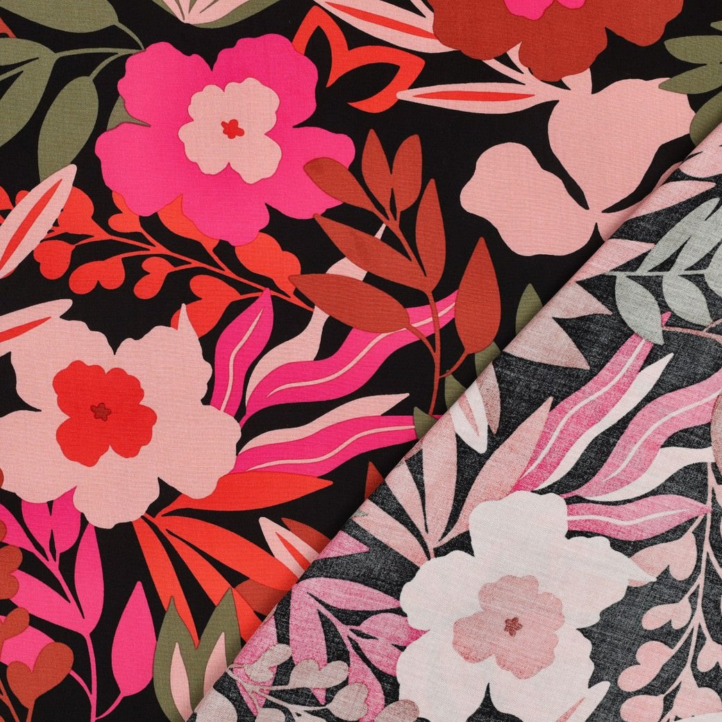 Pink Black Floral