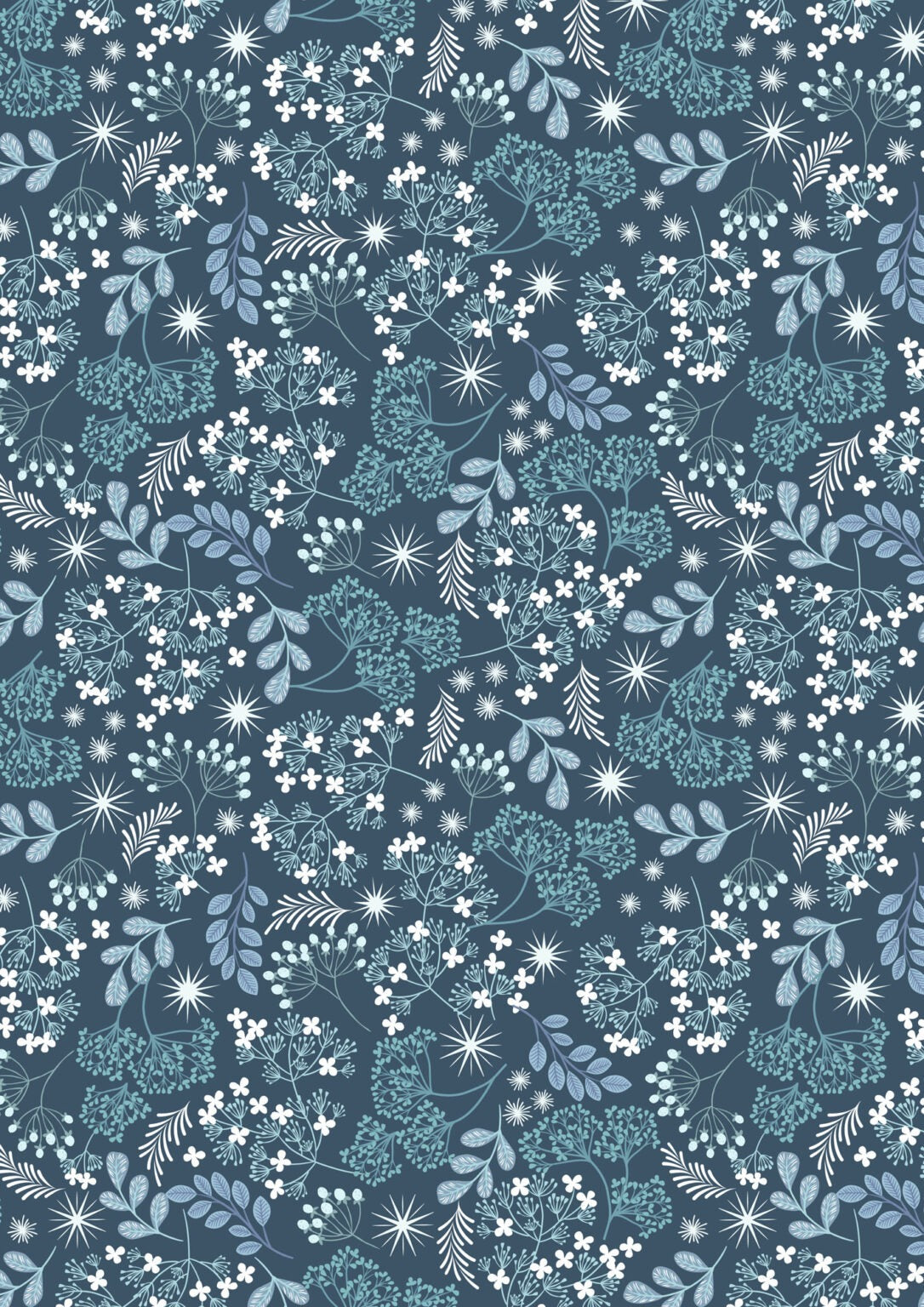 Frosted Foliage on Winter Skies Blue With Pearl