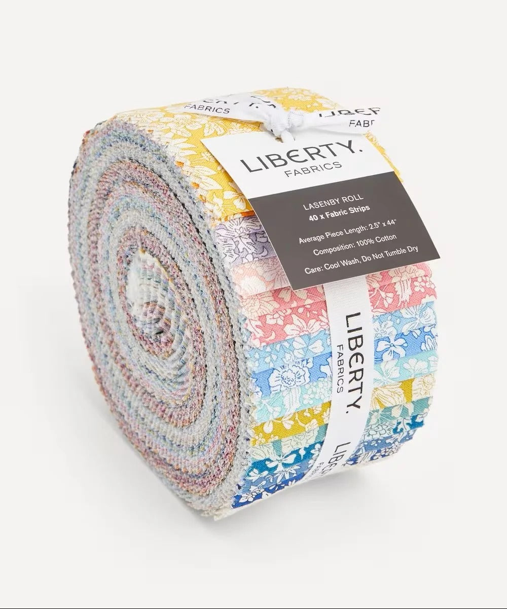 Liberty Emily Belle Lasenby Cotton Fabric Strips Quilting Roll Bundle - 40 pc 2.5inch by 44inch