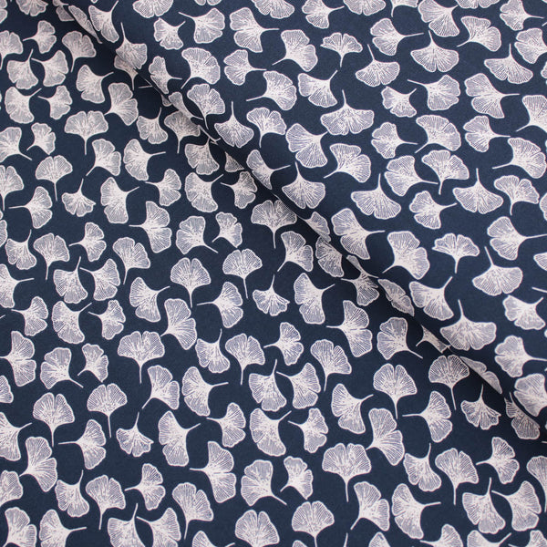 Lucille Dressmaking Viscose Challis Fabric Material Amanda Abstract Gingko Leaves