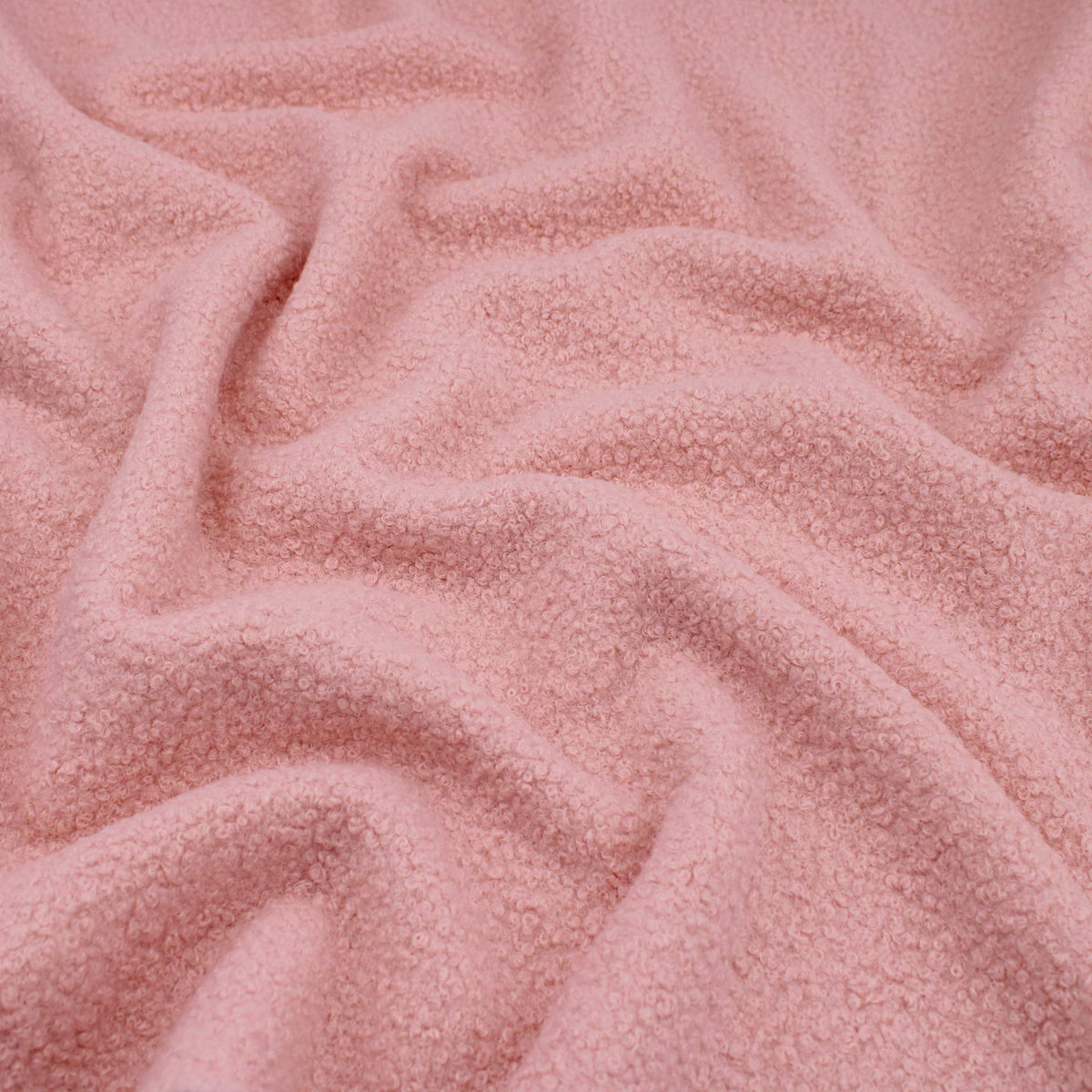 Chunky Boucle Curled Sheep Wool Look - Light Pink