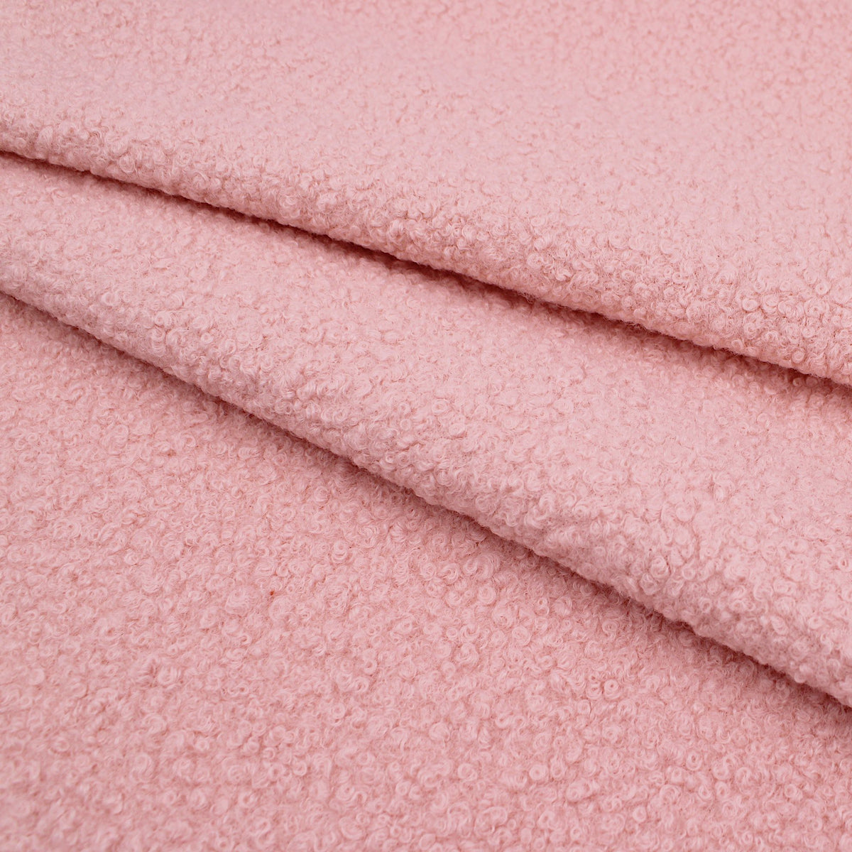 Chunky Boucle Curled Sheep Wool Look - Light Pink