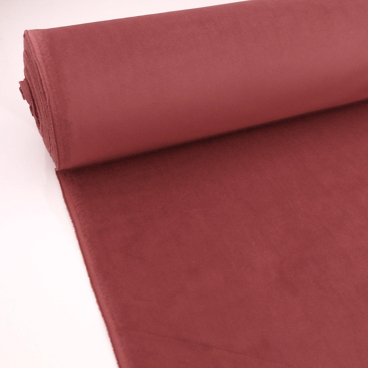 Antalya Plain Velvet Upholstery Plush Furnishing Fabric - Bordeaux