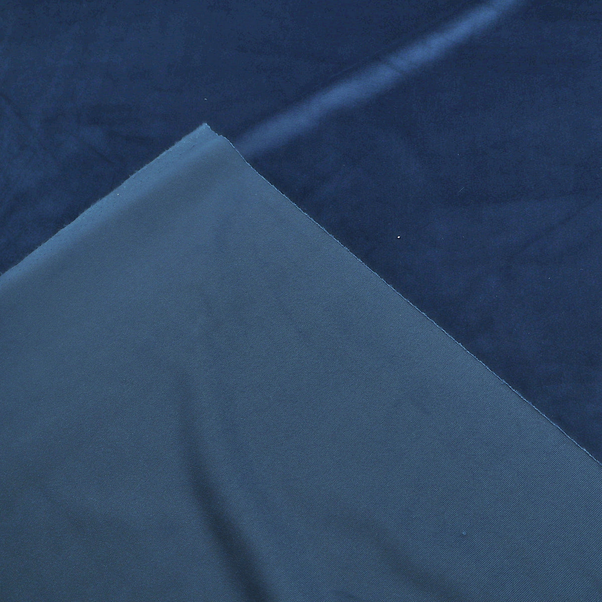 Antalya Plain Velvet Upholstery Plush Furnishing Fabric - Navy