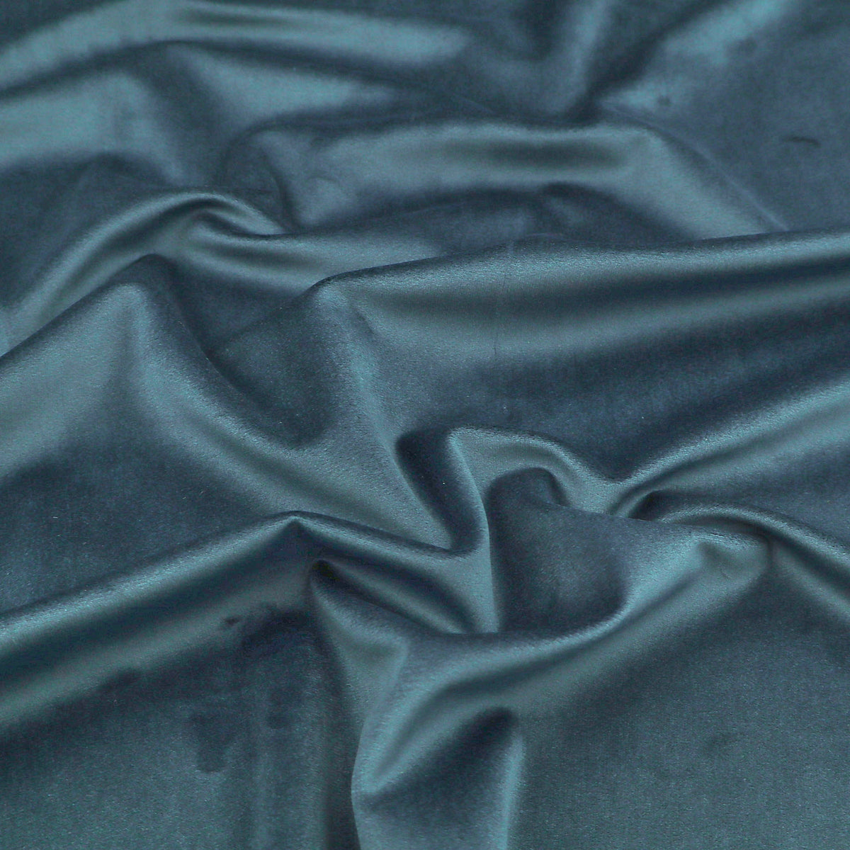 Antalya Plain Velvet Upholstery Plush Furnishing Fabric - Prussian Blue