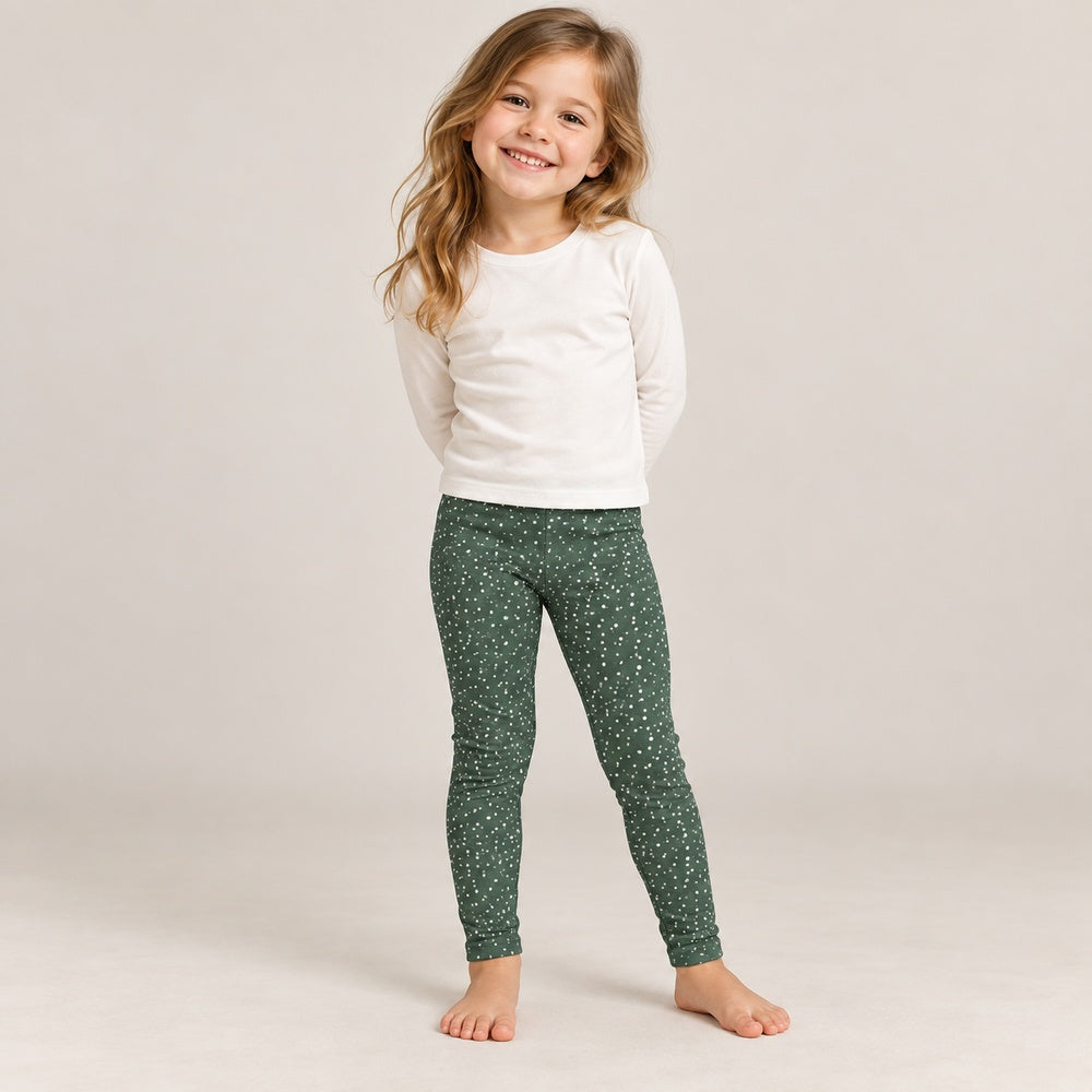 Little Dots and Spots Cotton Jersey - Dusty Green