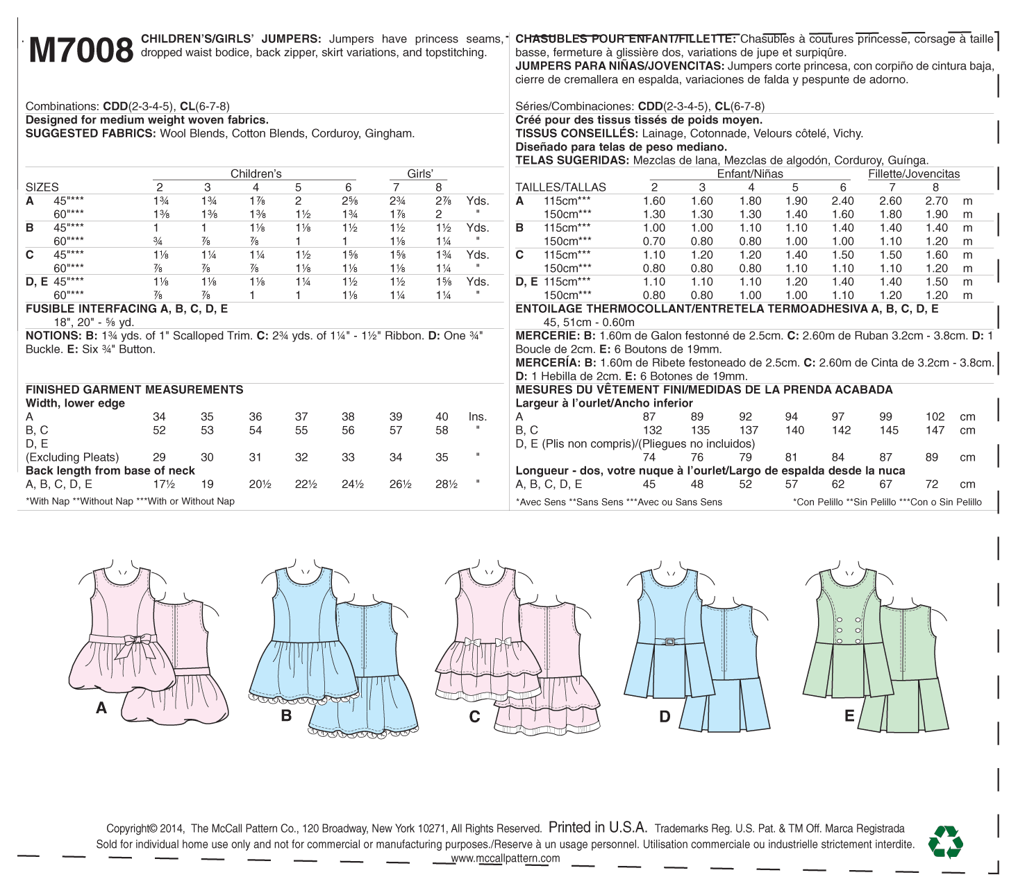 McCall’s Dress Sewing Pattern M7008