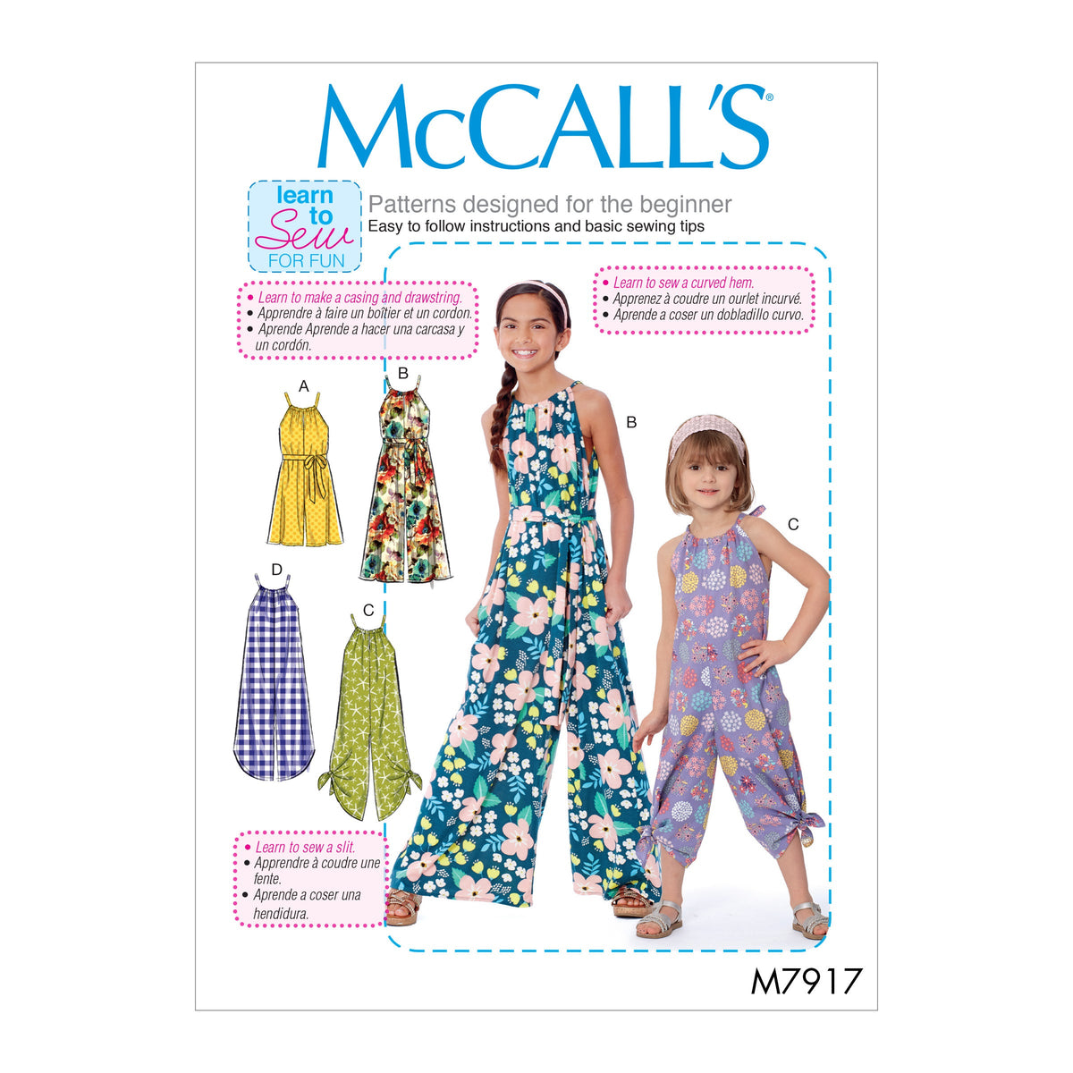 McCall’s Child Girl Sportswr Sewing Pattern M7917