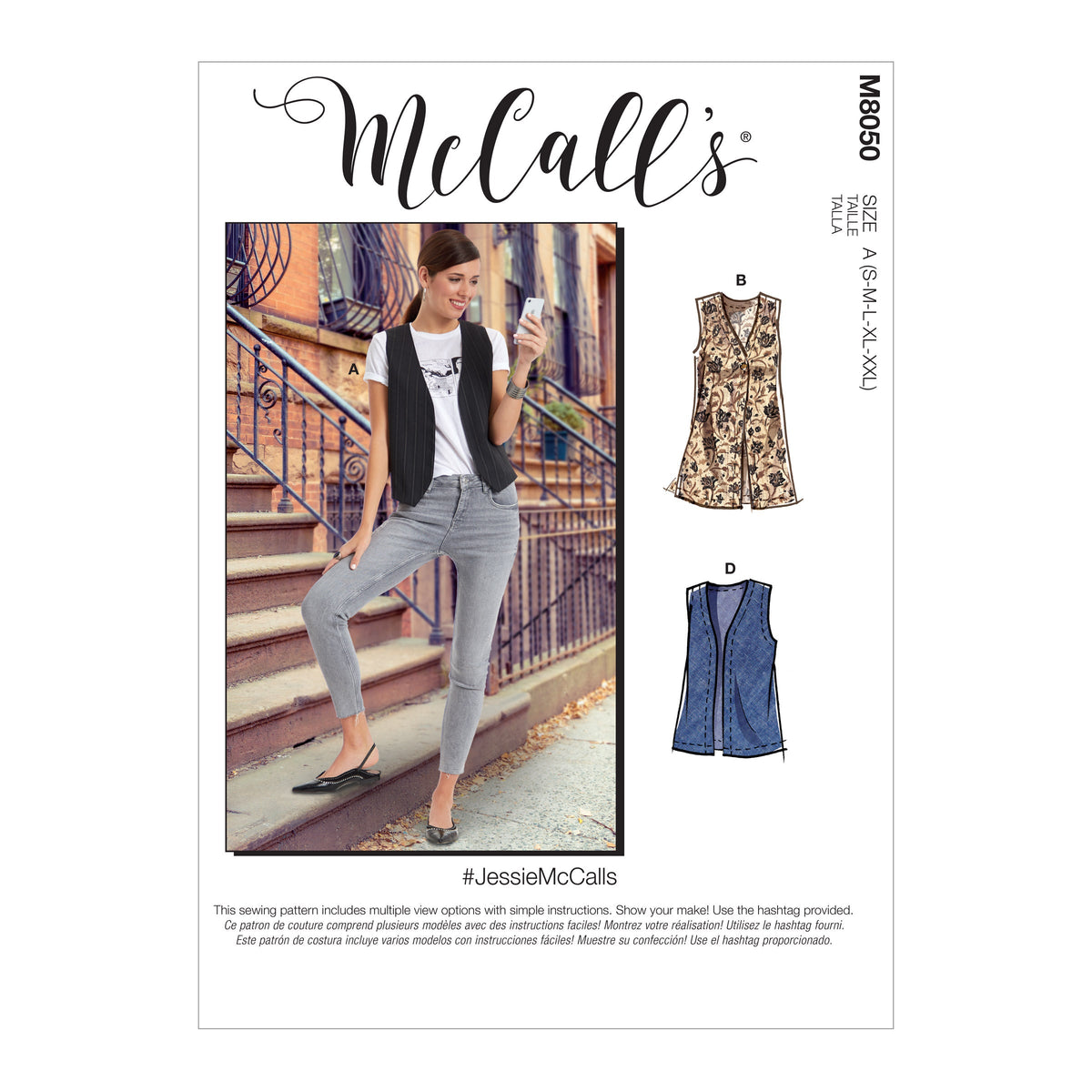 McCall’s Misses Top / Vest Sewing Pattern M8050