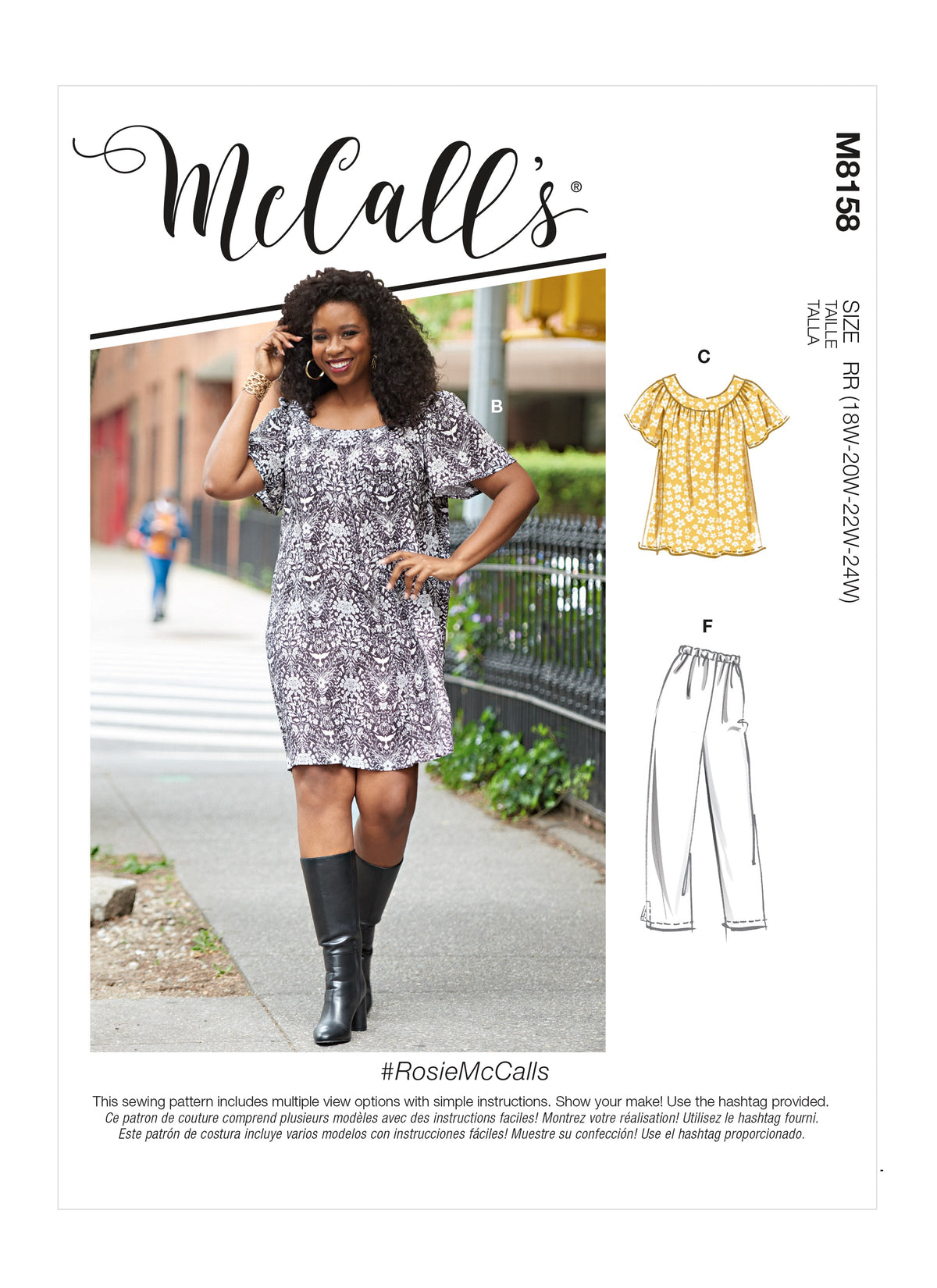 McCall’s Women's Tops, Dresses, Shorts & Capri Pants Sewing Pattern M8158