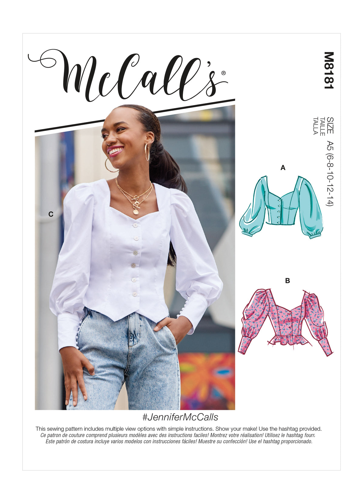 McCall’s Misses Tops Sewing Pattern M8181