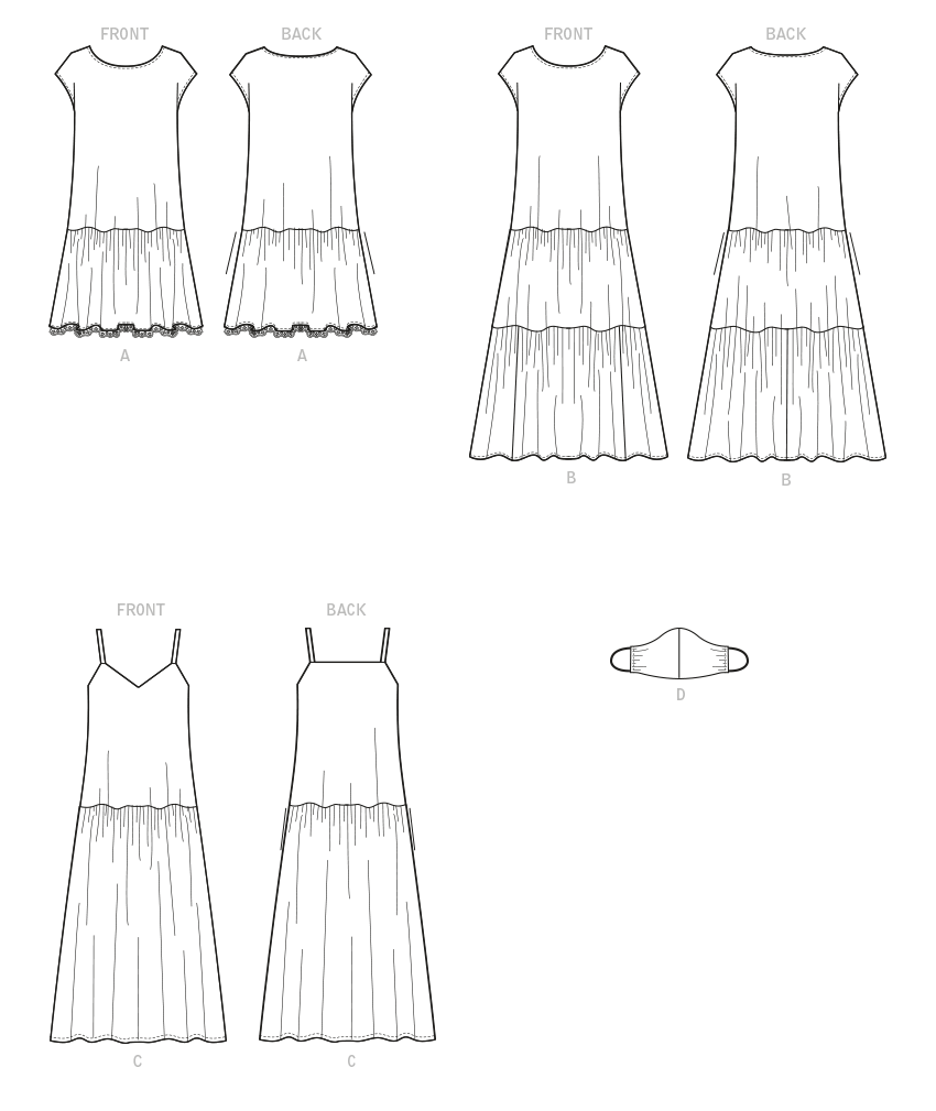 McCall’s Misses Dresses & Mask Sewing Pattern M8214