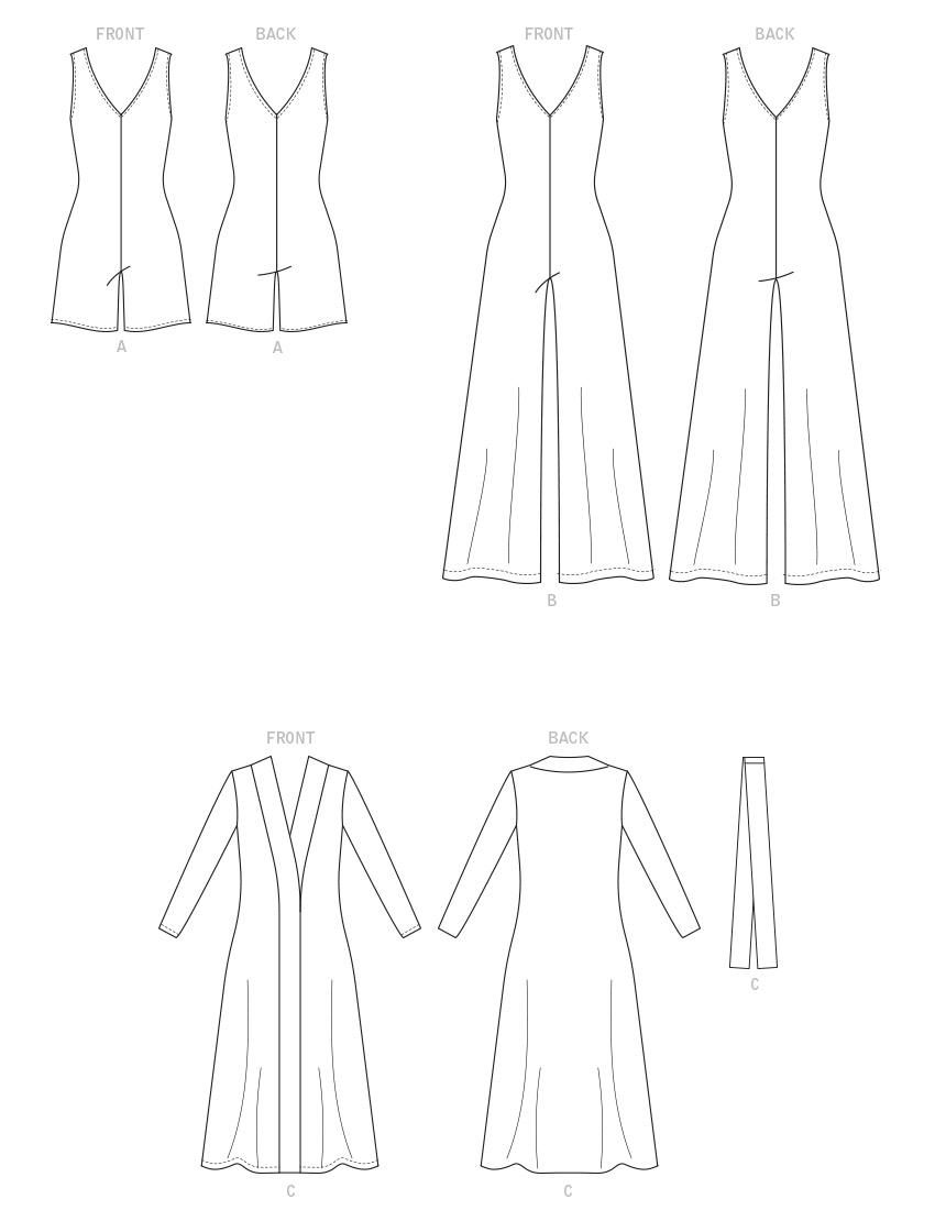 McCall’s Misses Romper, Jumpsuit, Robe And Sash Sewing Pattern M8245