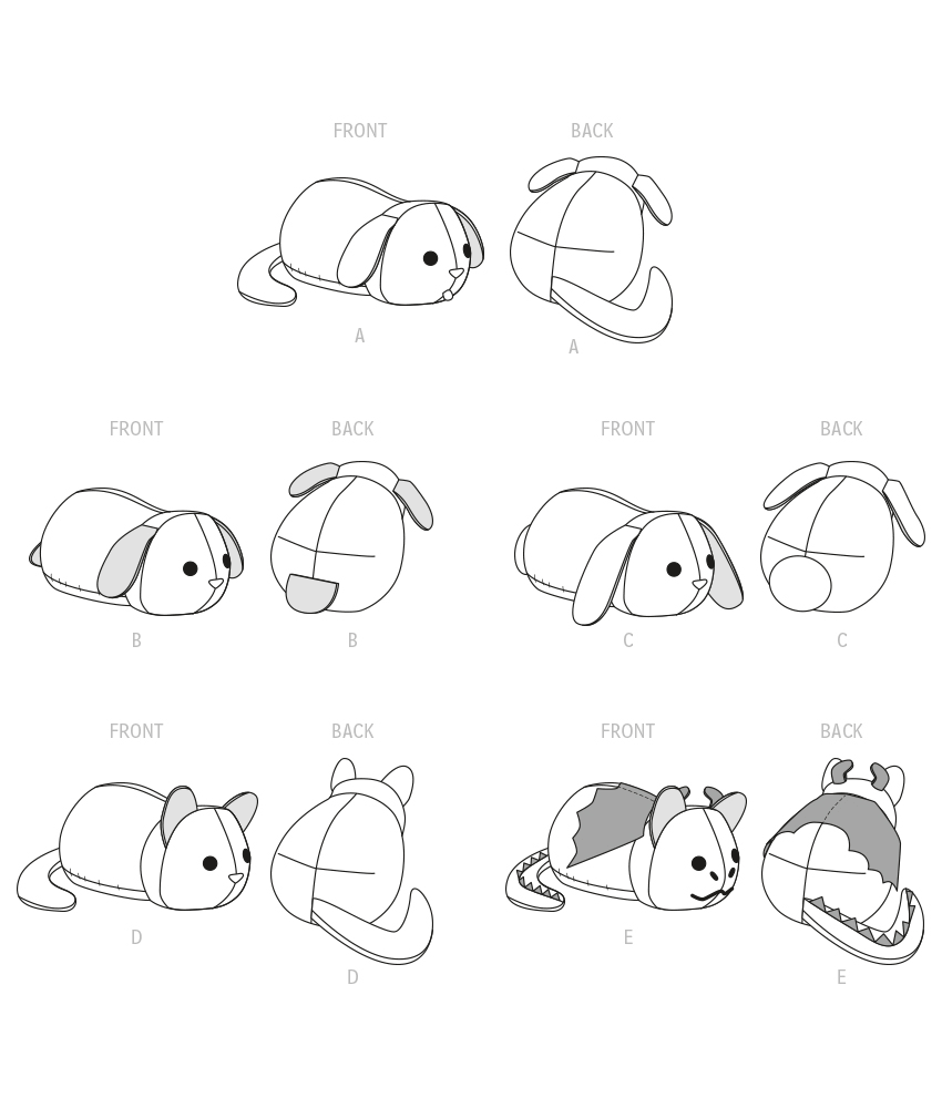 McCall’s Plushie Pets Sewing Pattern M8301