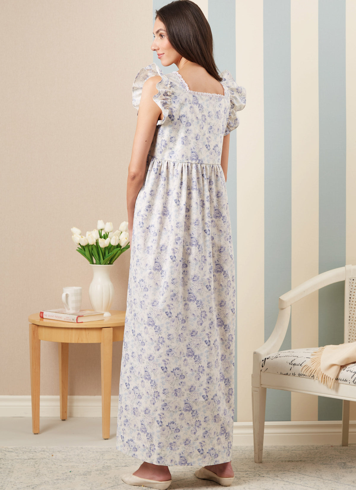McCall’s Misses Robe, Tie Belt And Nightgown By Laura Ashley Sewing Pattern M8381