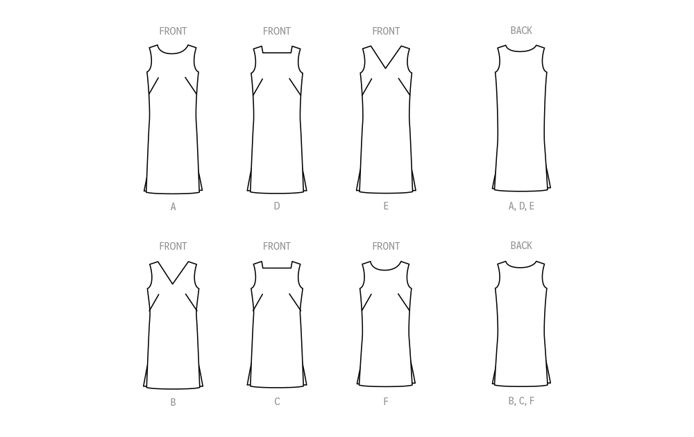 McCall’s Misses Dresses In Two Lengths With Choice Of Three Necklines Sewing Pattern M8402