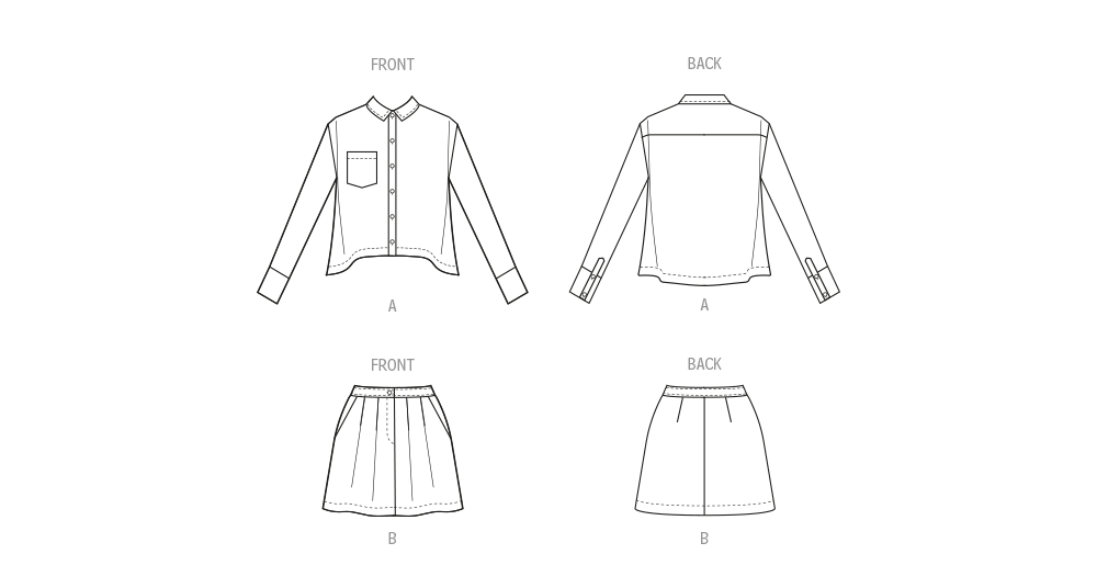 McCall’s Misses Shirt And Mini Skirt Sewing Pattern M8410