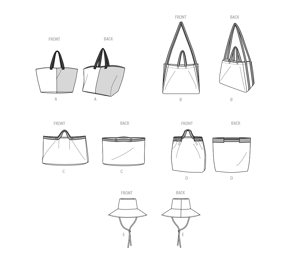 McCall’s Tote Bags And Hat Sewing Pattern M8419