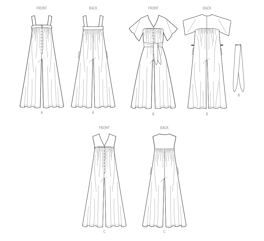 McCall’s Misses Loose Fit Jumpsuit And Sash Sewing Pattern M8457