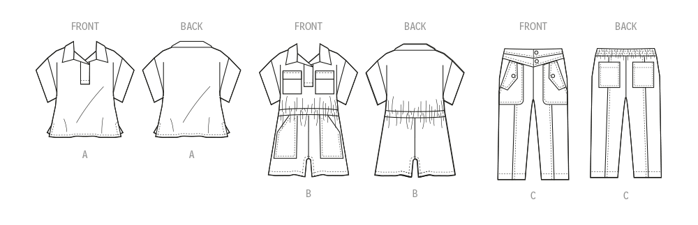 McCall’s Toddlers Top, Romper And Pants Sewing Pattern M8461