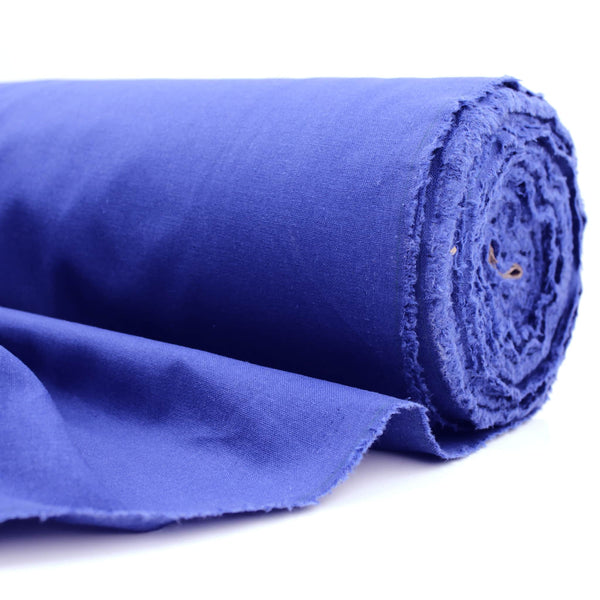 Madras Plain Cotton Linen - Royal Blue
