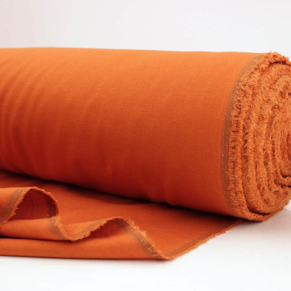 Madras Plain Cotton Linen - Rust