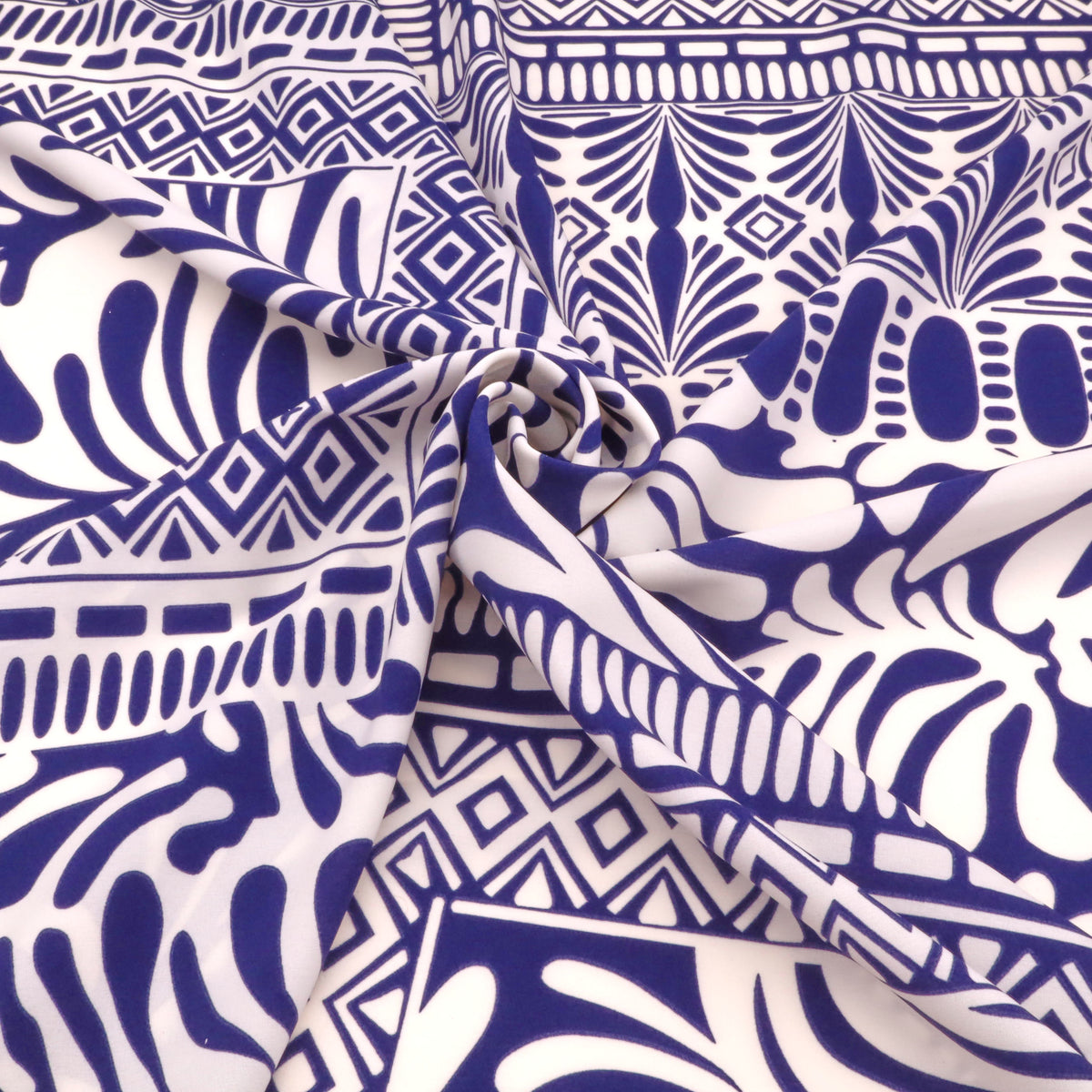 Magnolia Stretch Patchwork Light Dressmaking Fabric - Navy