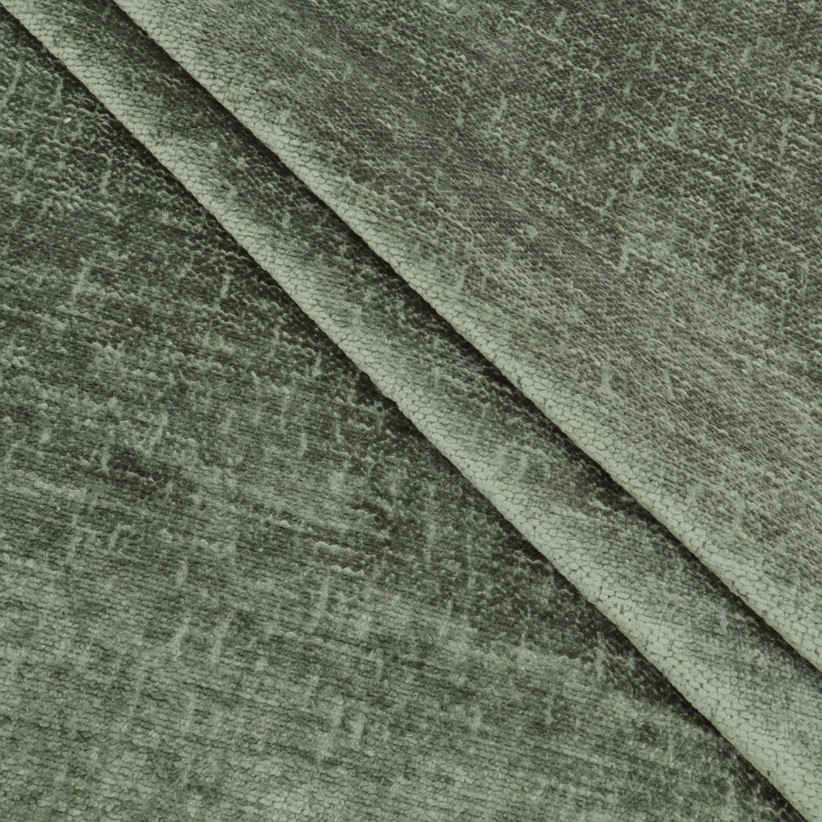 Marseille Thick Chenille Plain Textured Sofa Curtain Upholstery Fabric - Fern Green