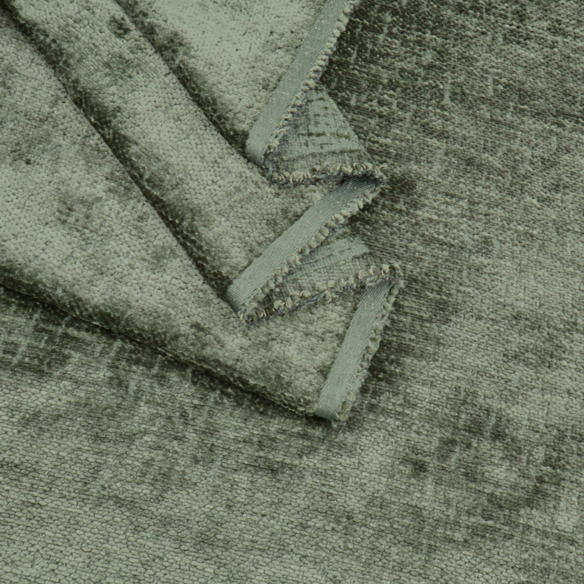 Marseille Thick Chenille Plain Textured Sofa Curtain Upholstery Fabric - Fern Green