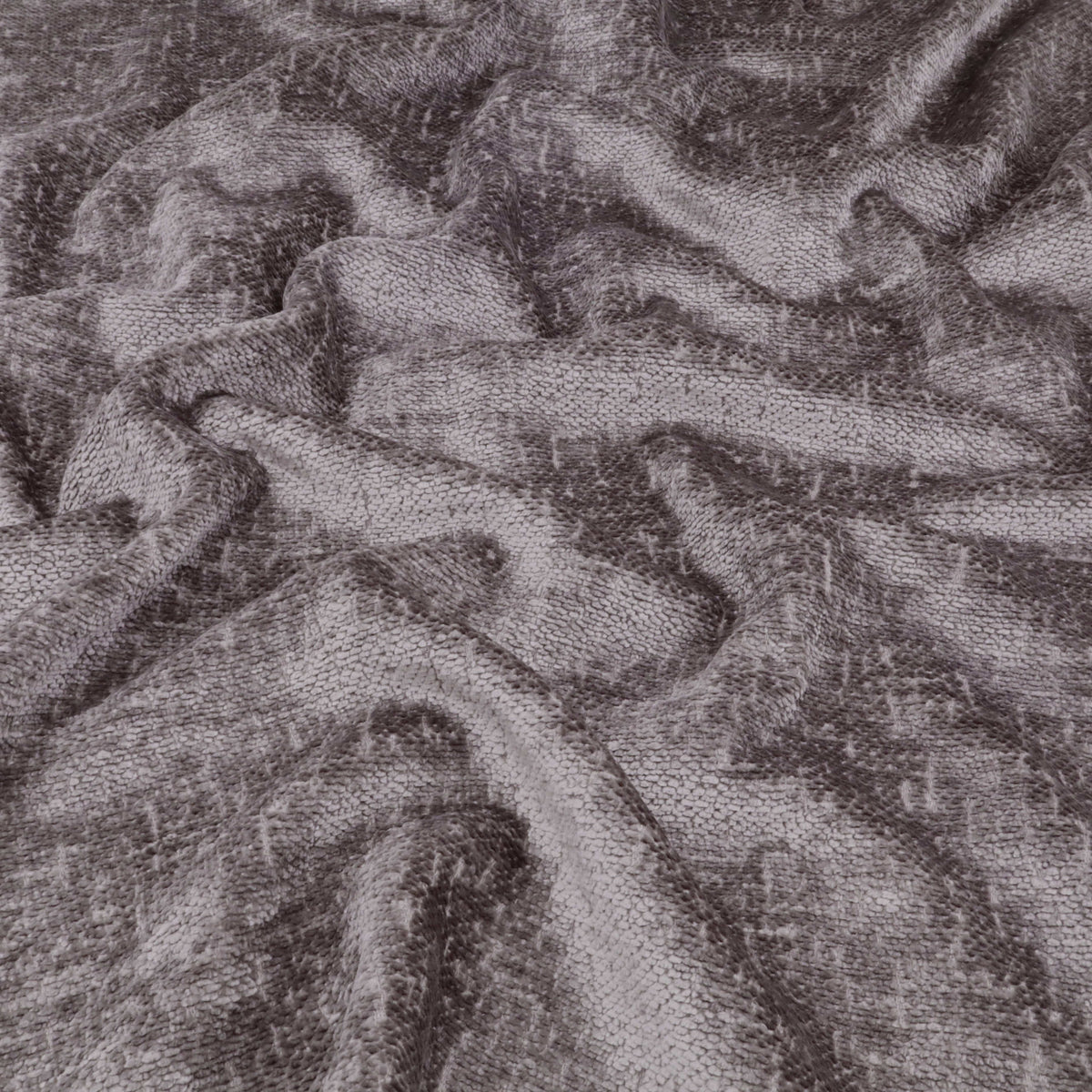 Marseille Thick Chenille Plain Textured Sofa Curtain Upholstery Fabric - Grey