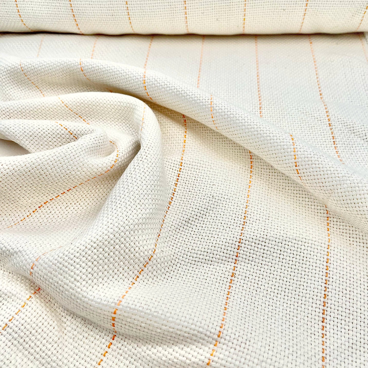 Monks Cloth Cotton Punch Needle Basket Weave Rug Tufting - Natural