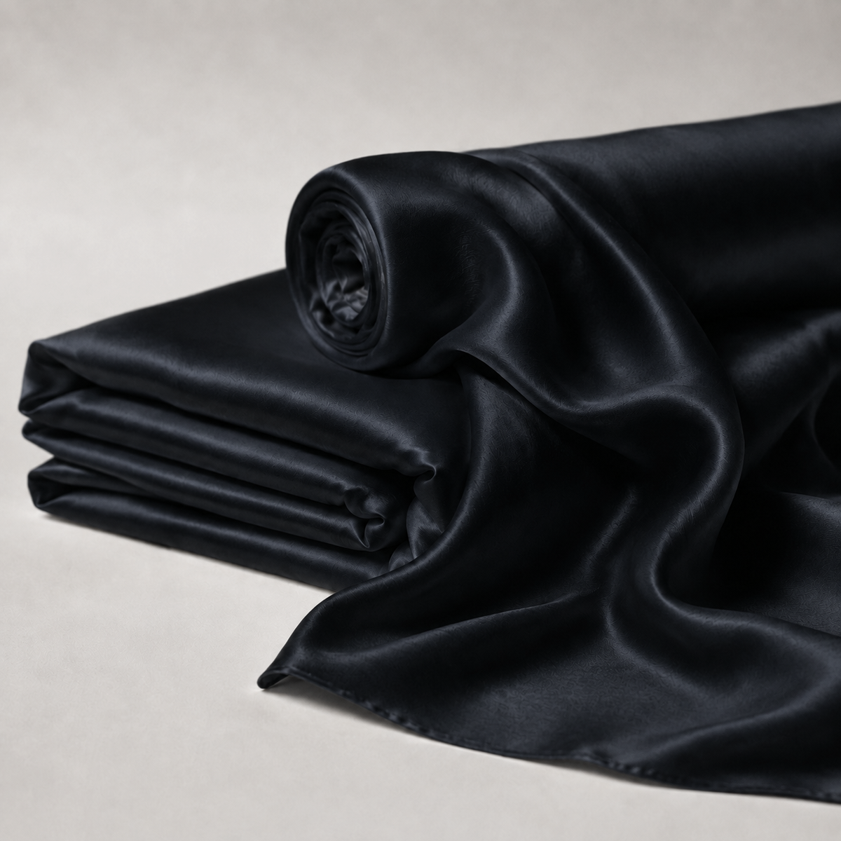 Mulberry Pure 100% Silk 22 Momme Luxury Bridal Fabric - Black