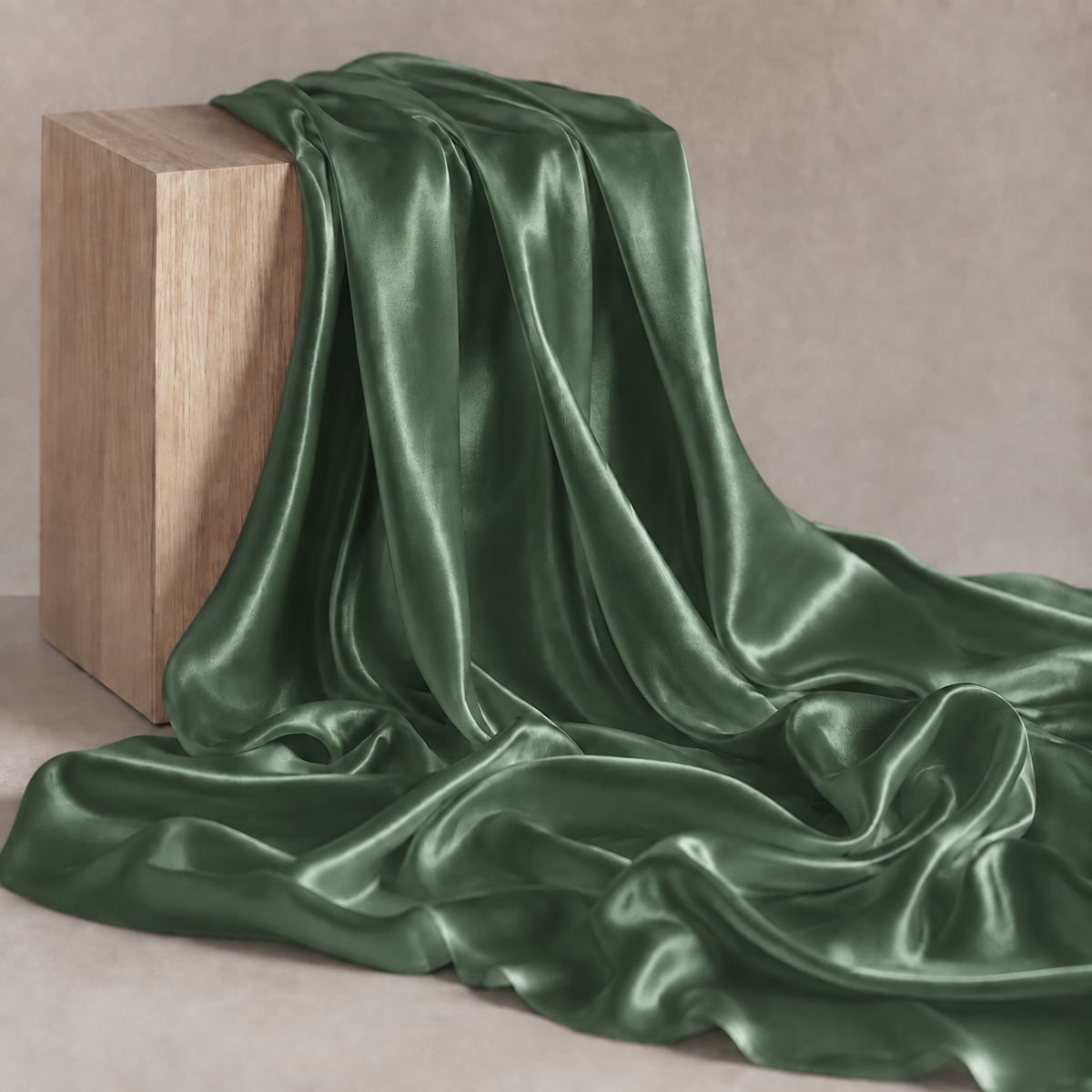 Mulberry Pure 100% Silk 22 Momme Luxury Bridal Fabric - Forest