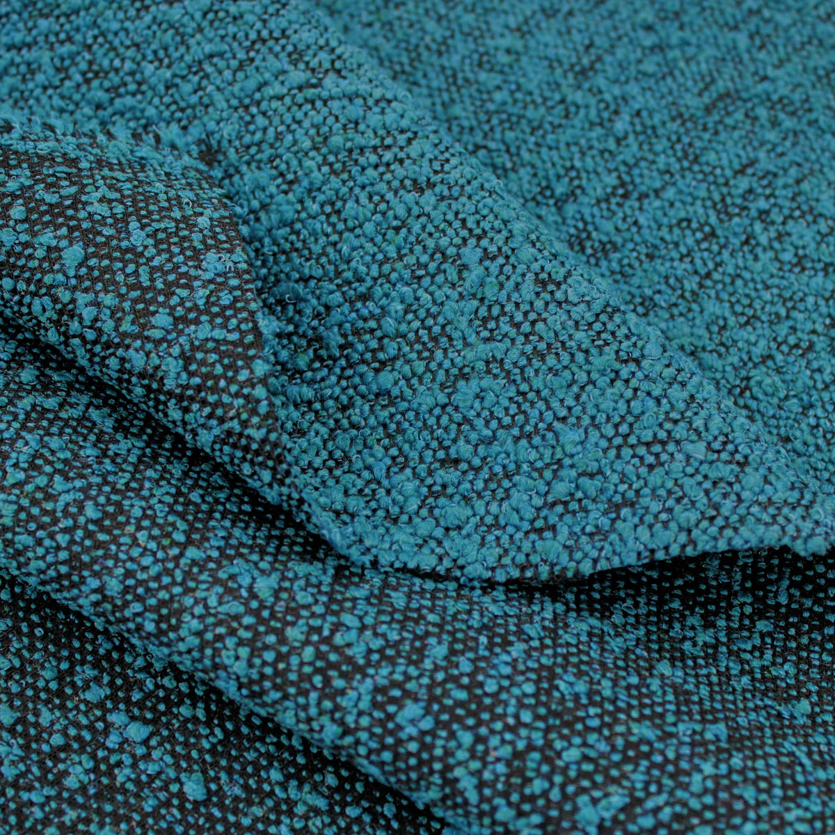 Boucle Tweed Coating Petrol Upholstery Home Furnishing Fabric Teal