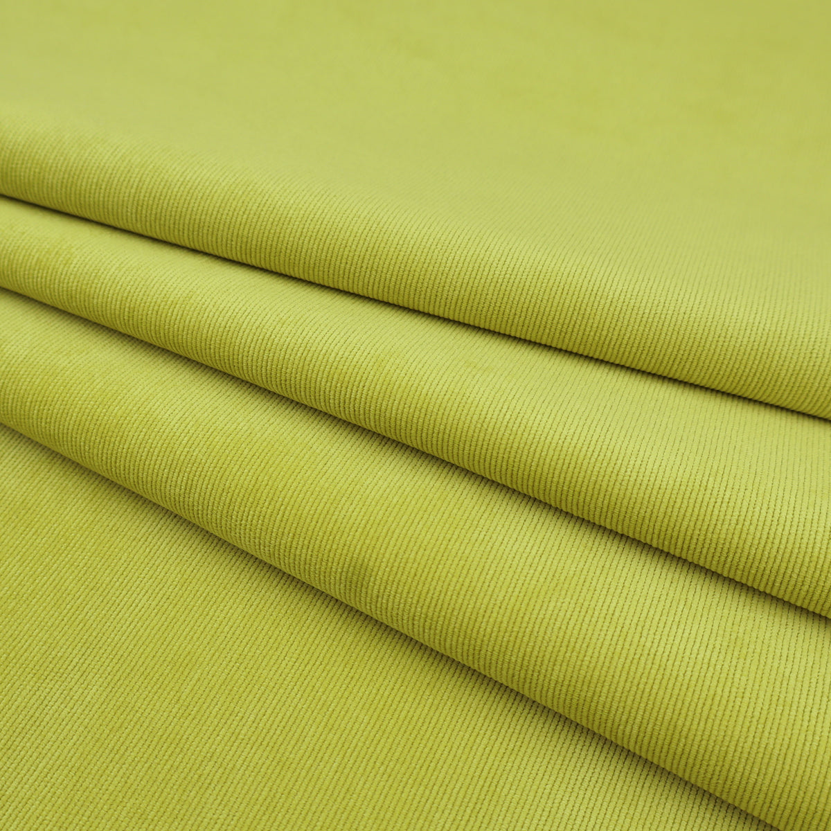 Plain 21 Wale Stretch Corduroy Dressmaking Fabric- Chartreuse