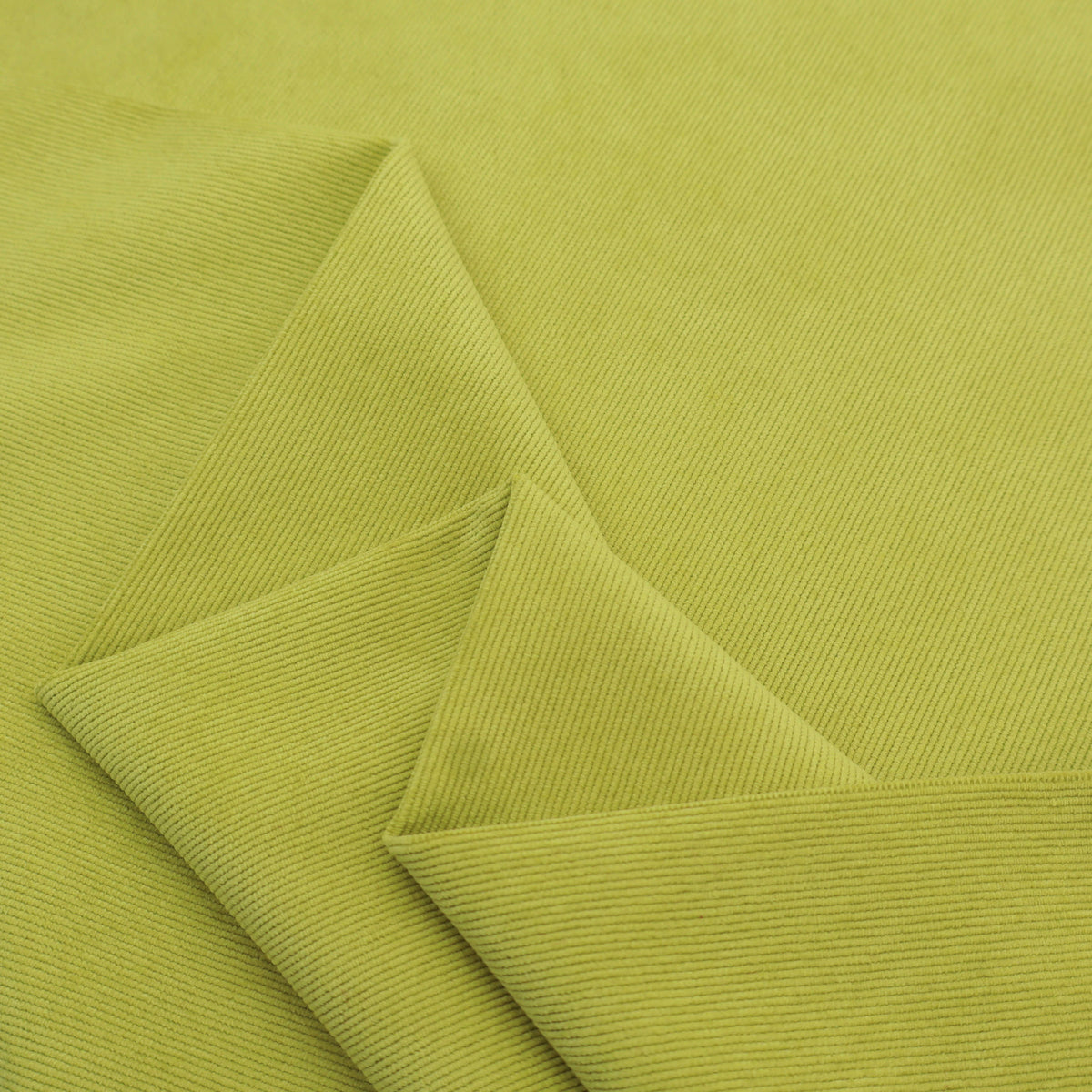 Plain 21 Wale Stretch Corduroy Dressmaking Fabric- Chartreuse