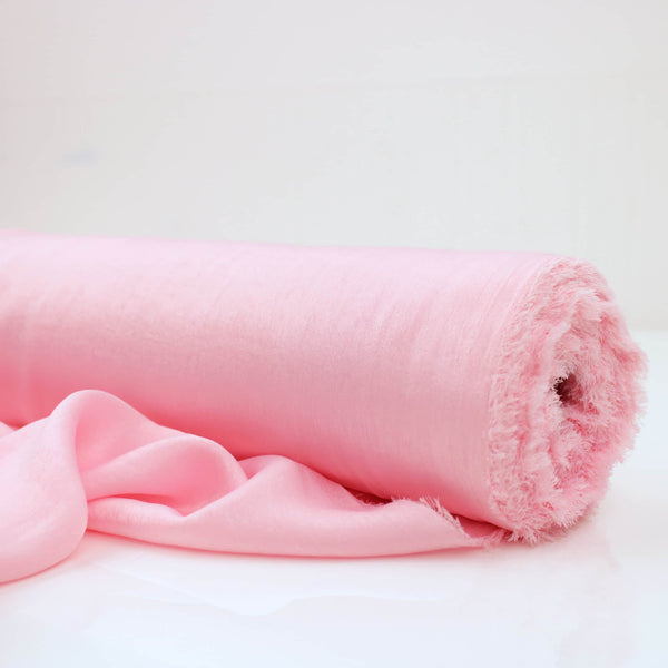 French Plain Silk Velvet Satin - Baby Pink