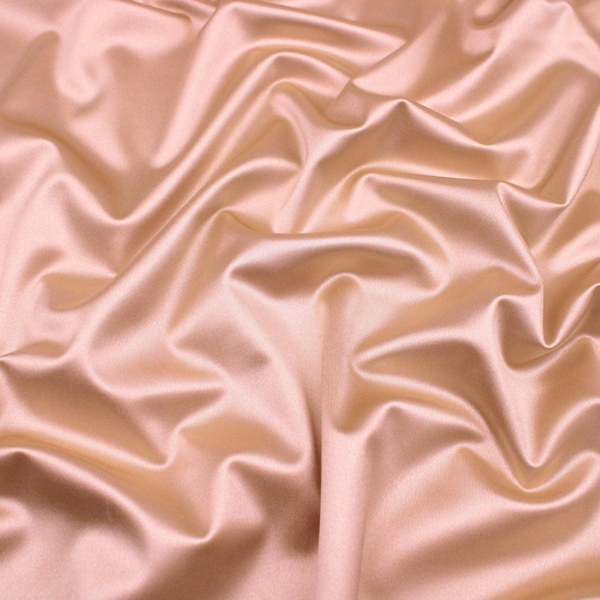Rosa Shiny Stretch Silk Satin Fabric - Champagne
