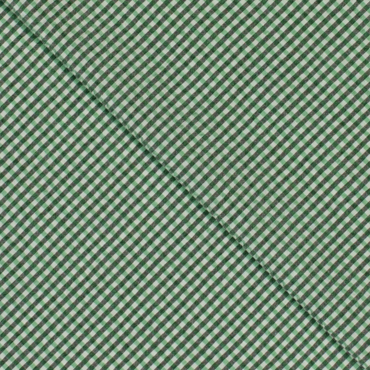 Rustic Checked Cotton Dressmaking Fabric - Green Check