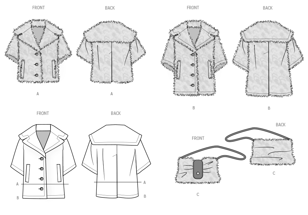 Simplicity Misses Jacket & Bag Sewing Pattern in Two Lengths S3009