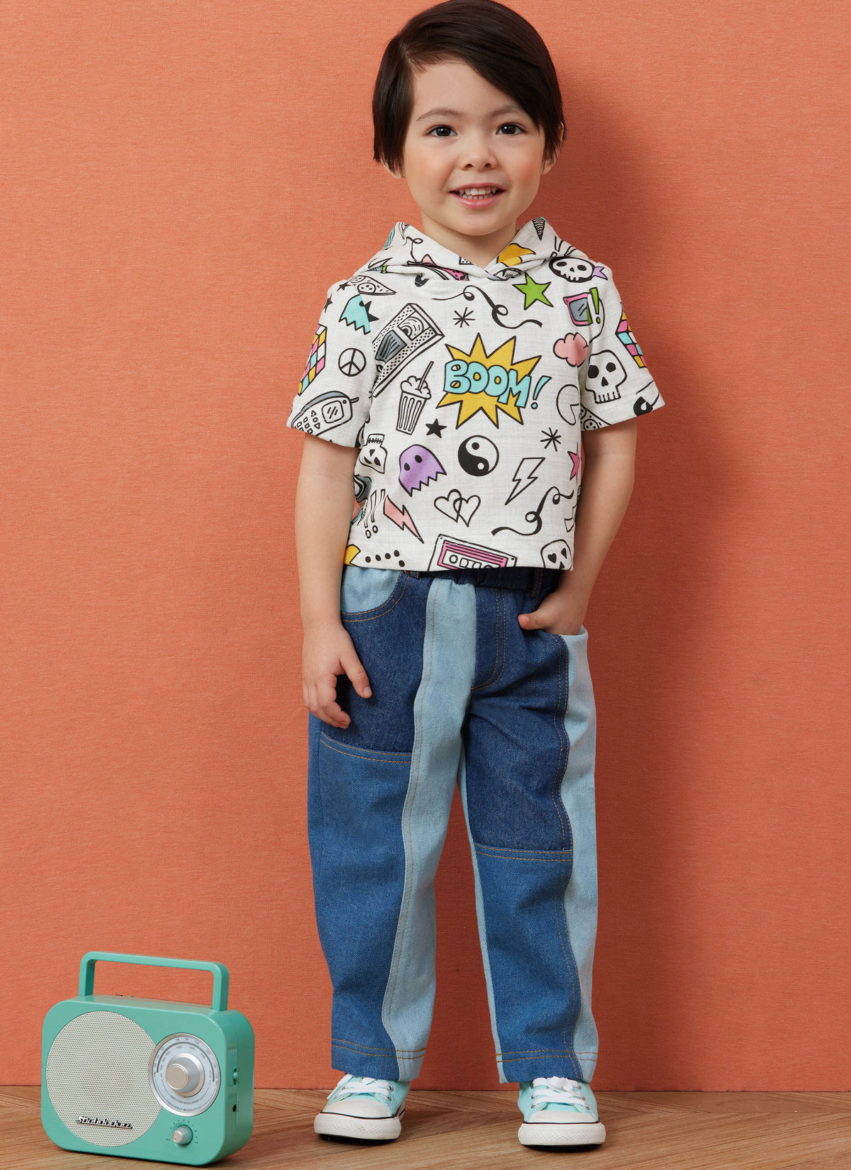 Simplicity Toddlers' Hooded T-Shirt and Jeans Sewing Pattern S3013A