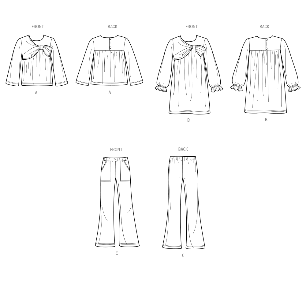Simplicity Girls' Top, Dress and Pants Sewing Pattern S3015A
