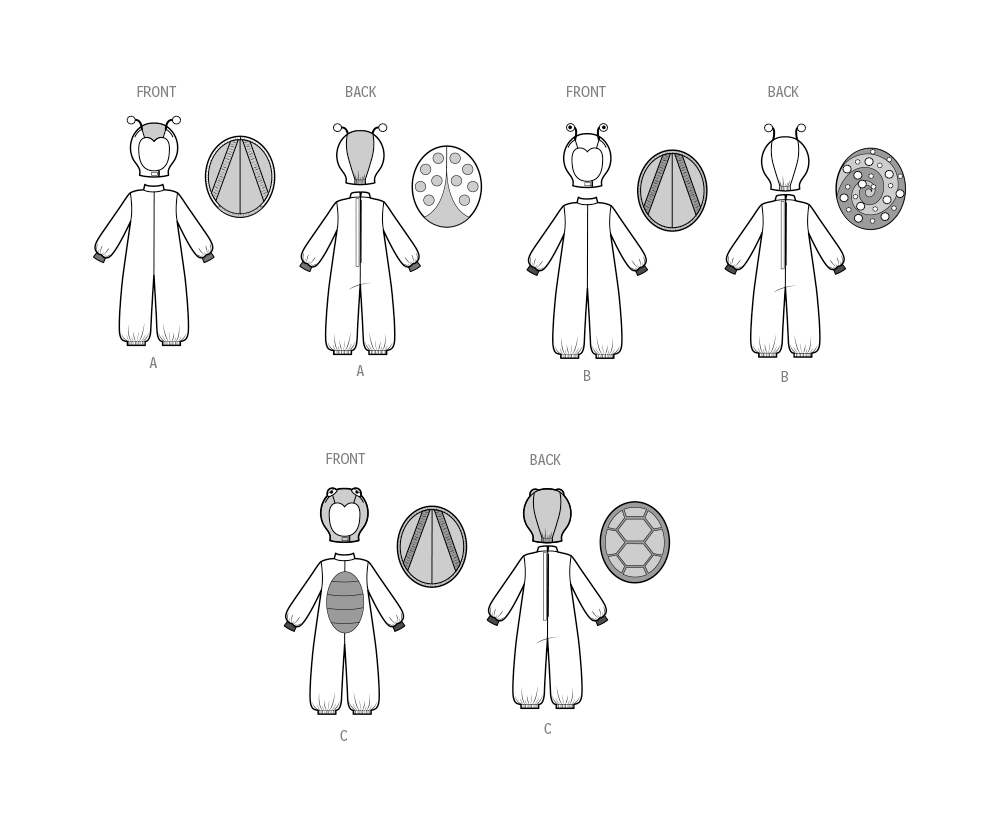 Simplicity Toddlers' Animal Costumes Sewing Pattern S3026A