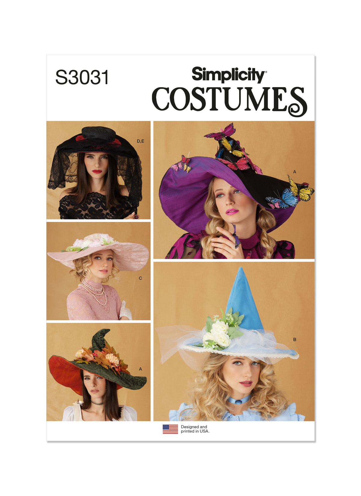 Simplicity Adult Costume Hats Sewing Pattern Guide S3031OS