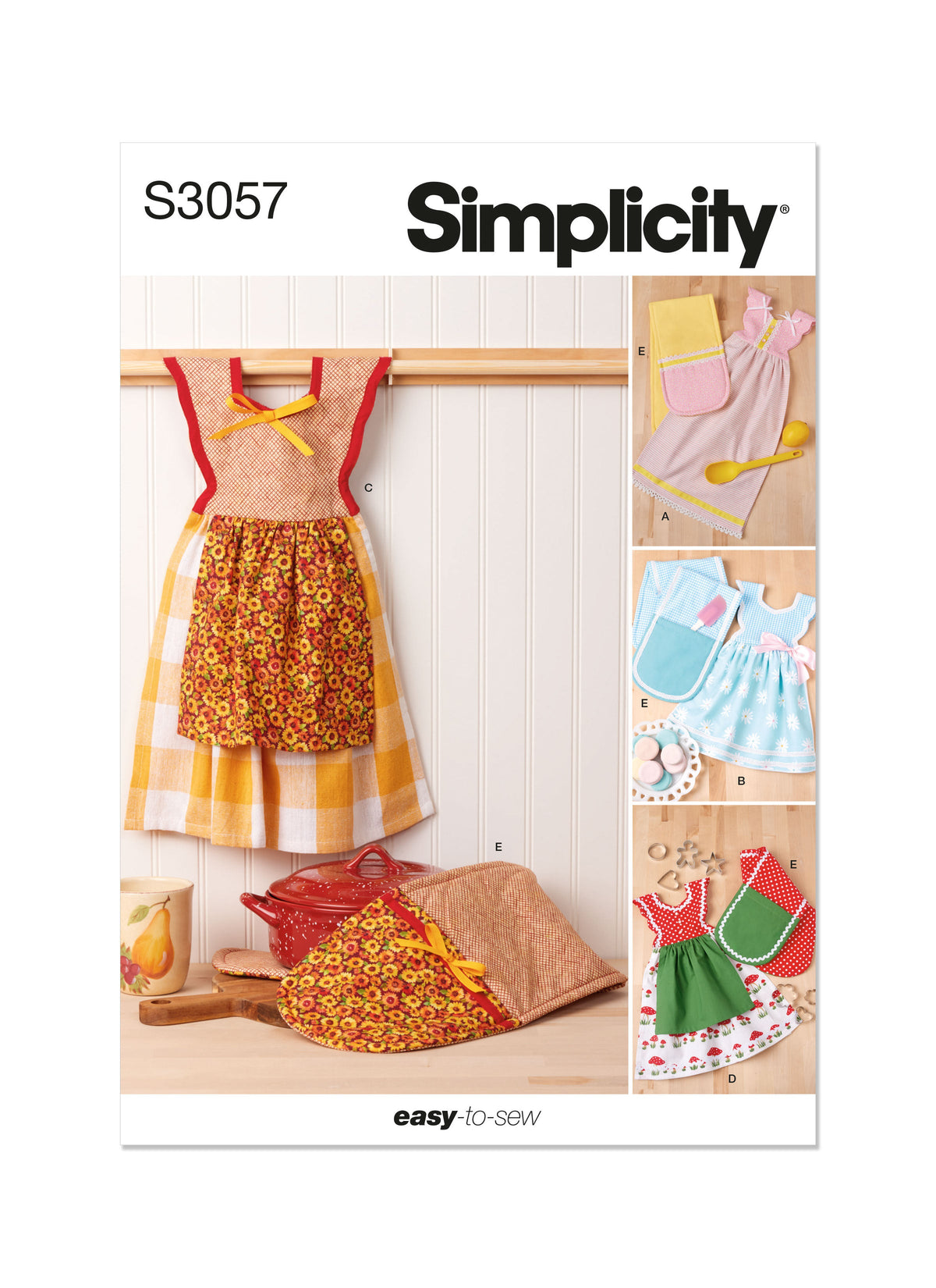 Simplicity Kitchen Accessories: Easy Sewing Patterns Guide S3057OS